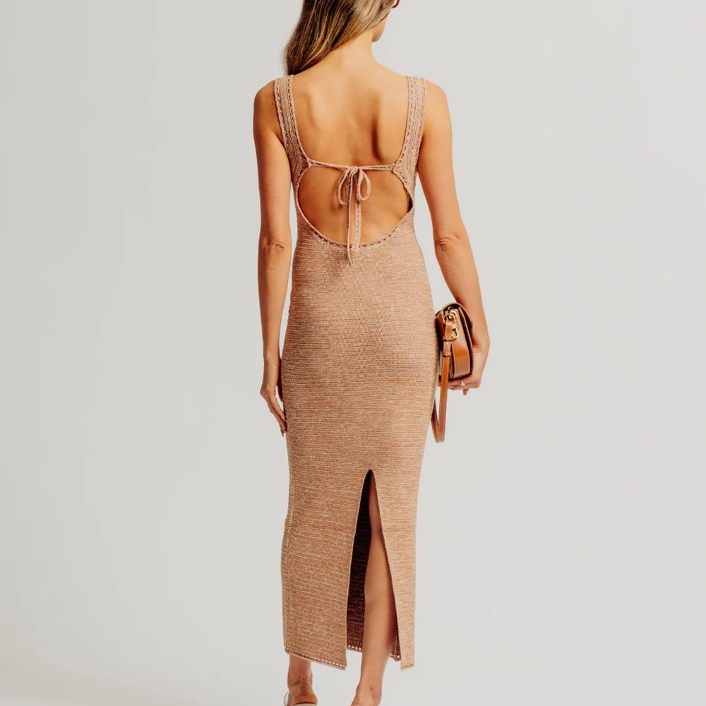 Ronny Kobo glitter Tan Knit Dress - Picture 4 of 4